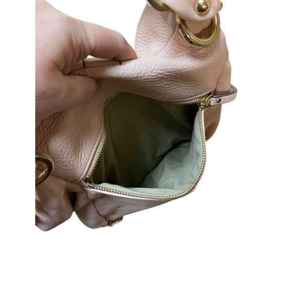 G.I.L.I. Roma Convertible Leather Backpack Purse Light Pink/Nude O/S Gold Accent main image 3